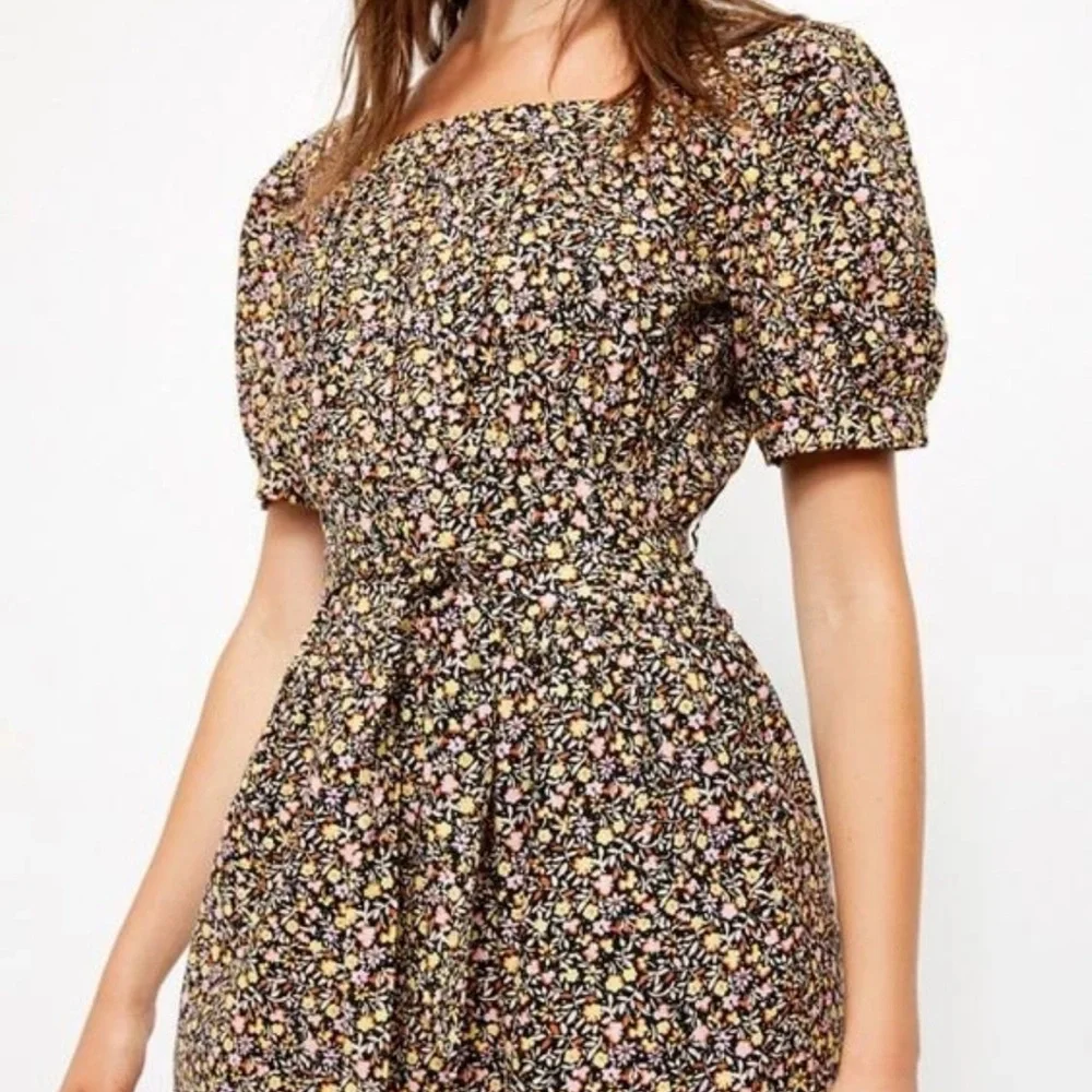 Free People Black Floral Midi Dress